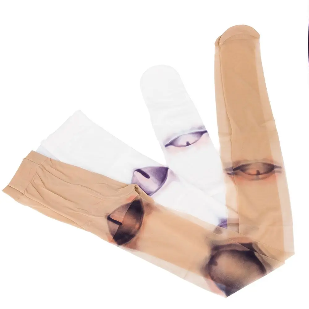Трикотаж-носочные изделия за момичета, Тънки Дамски Дълги Чорапи в стил Харадзюку, Чорапогащник с шарени съединение, Чорапогащник с Татуировки, Чорапи